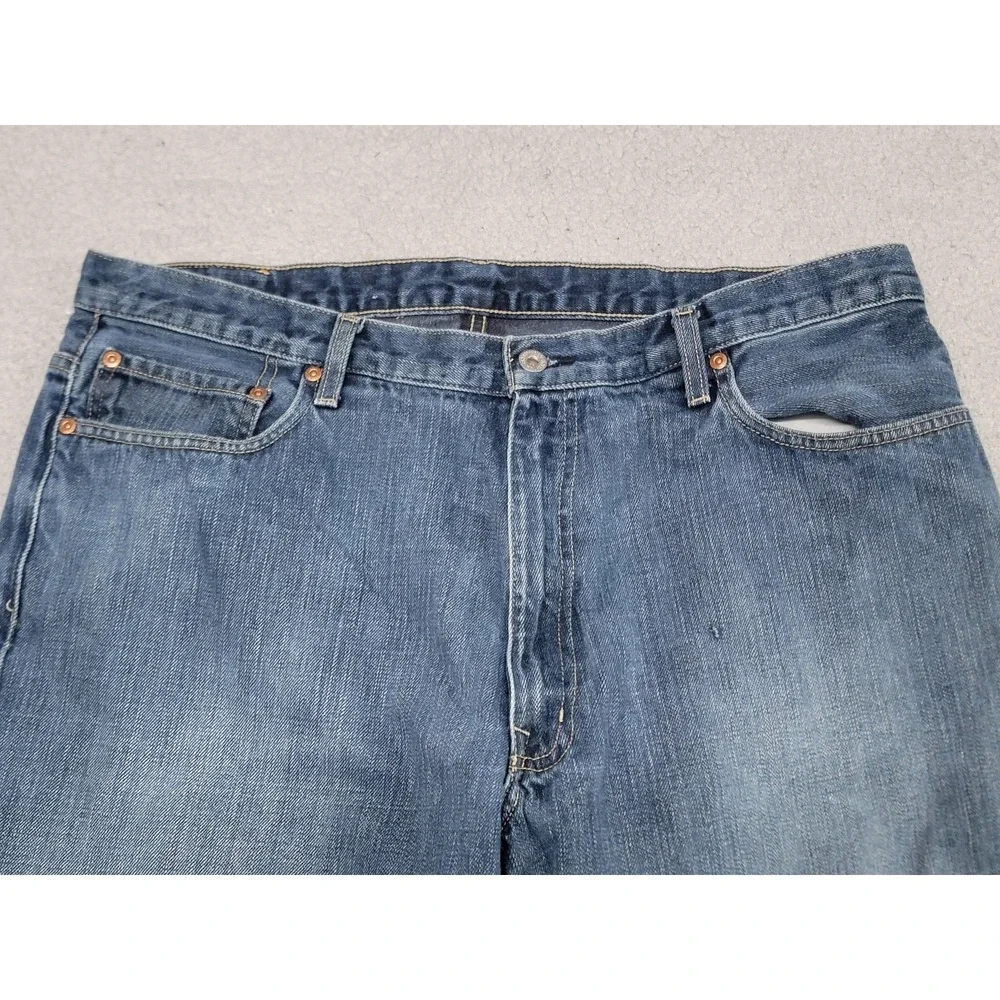 Polo Jeans Co Ralph Lauren Jeans Mens 38x32 (Fits 37x31) Baggy Blue Distress Y2K